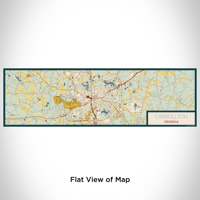 Flat View of Map Custom Carrollton Georgia Map Enamel Mug in Woodblock