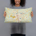 Person holding 20x12 Custom Carrollton Georgia Map Throw Pillow in Woodblock