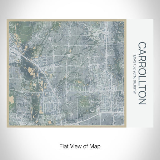 Rendered View of Carrollton Texas Map on 20oz Stainless Steel Insulated Bottle with Bamboo Top with printed afternoon style map