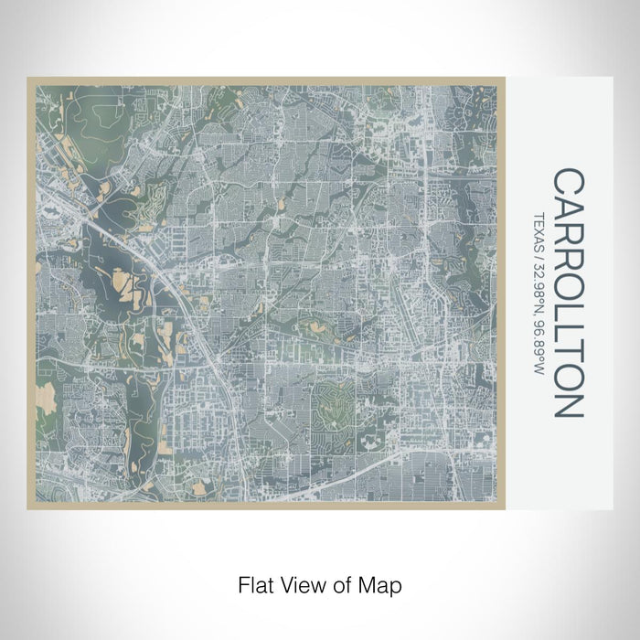 Rendered View of Carrollton Texas Map on 20oz Stainless Steel Insulated Bottle with Bamboo Top with printed afternoon style map