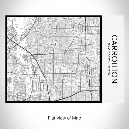 Rendered View of Carrollton Texas Map on 20oz Stainless Steel Insulated Bottle with Bamboo Top with printed classic style map