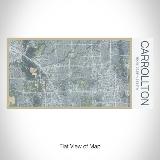 Rendered View of Carrollton Texas Map on 17oz Stainless Steel Insulated Bottle with printed afternoon style map