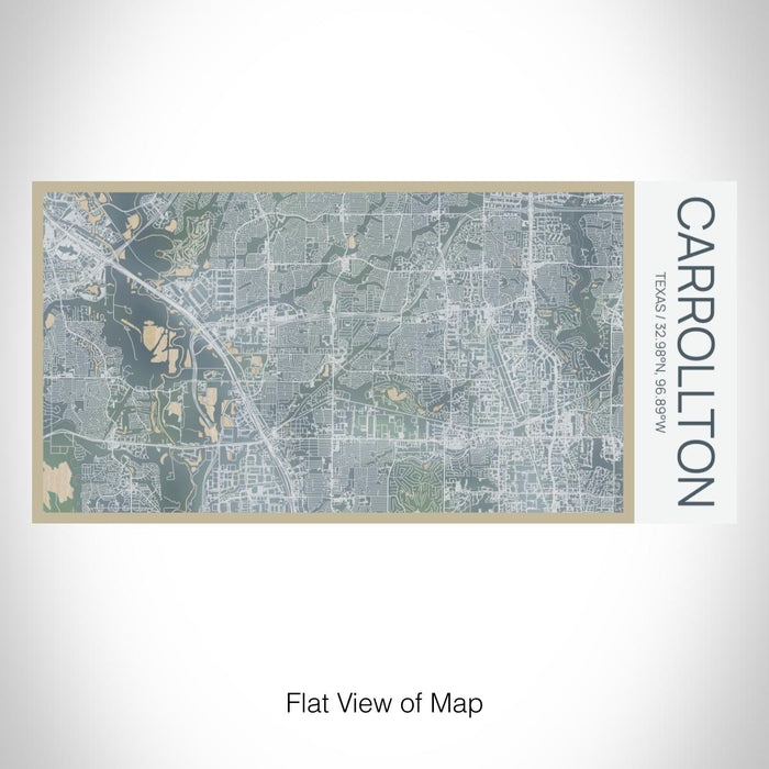 Rendered View of Carrollton Texas Map on 17oz Stainless Steel Insulated Bottle with printed afternoon style map