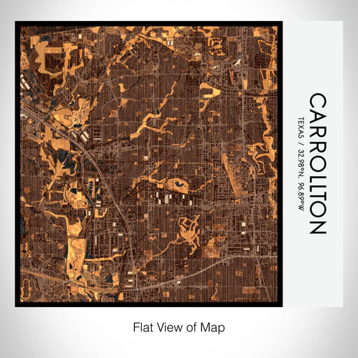 Rendered View of Carrollton Texas Map on 17oz Stainless Steel Insulated Tumbler in Ember Map Style