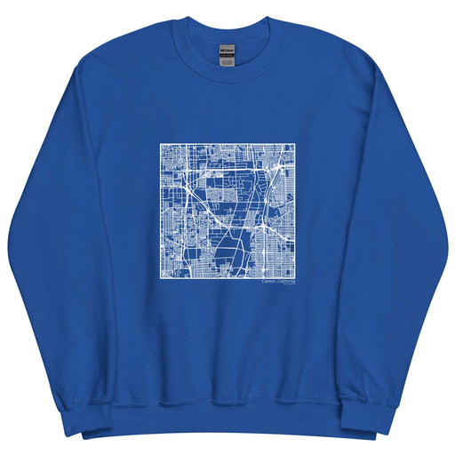 Carson California  Map Unisex Crewneck Sweater with City inscription in Royal Blue