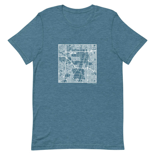 Carson California  Map Unisex T-Shirt with City inscription in Heather Teal