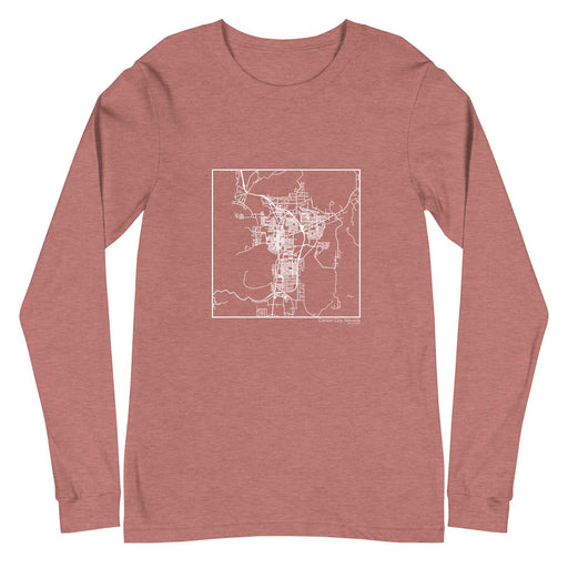 Carson City Nevada  Map Unisex Long-Sleeve T-shirt with City inscription in Heather Mauve