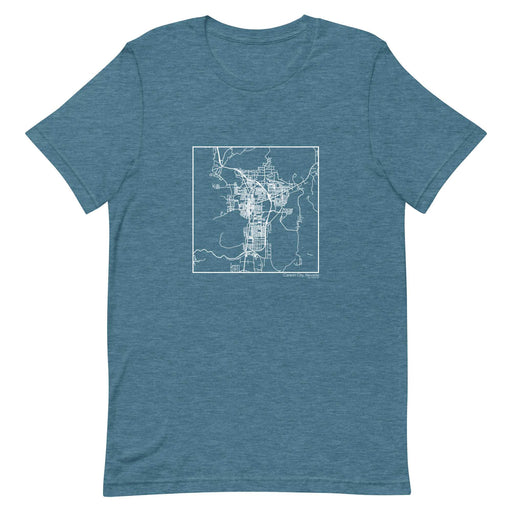 Carson City Nevada  Map Unisex T-Shirt with City inscription in Heather Teal