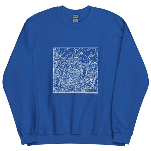 Cary North Carolina  Map Unisex Crewneck Sweater with City inscription in Royal Blue