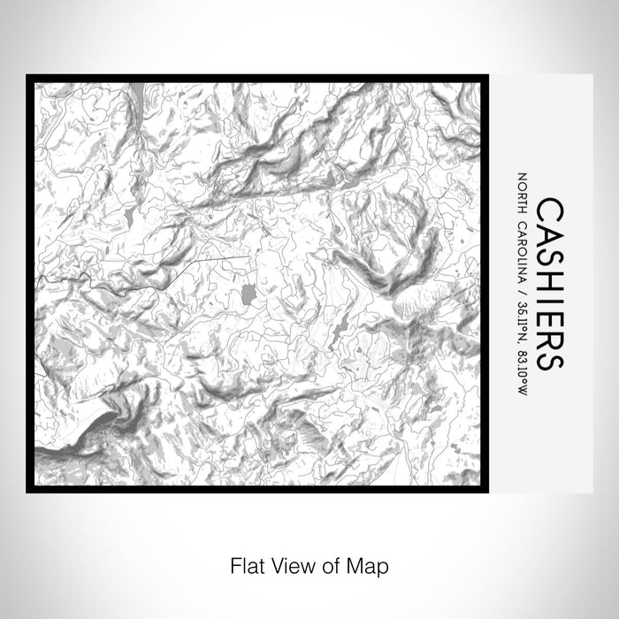 Rendered View of Cashiers North Carolina Map on 20oz Stainless Steel Insulated Bottle with Bamboo Top with printed classic style map