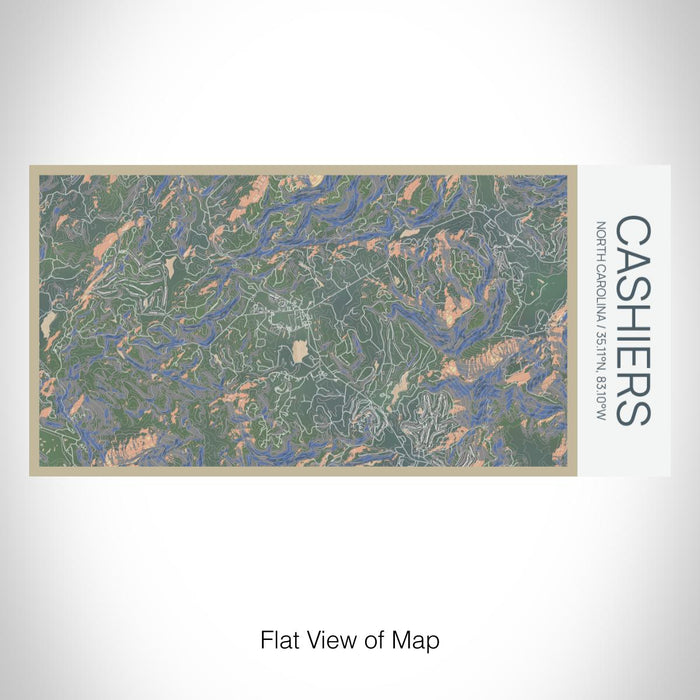 Rendered View of Cashiers North Carolina Map on 17oz Stainless Steel Insulated Bottle with printed afternoon style map
