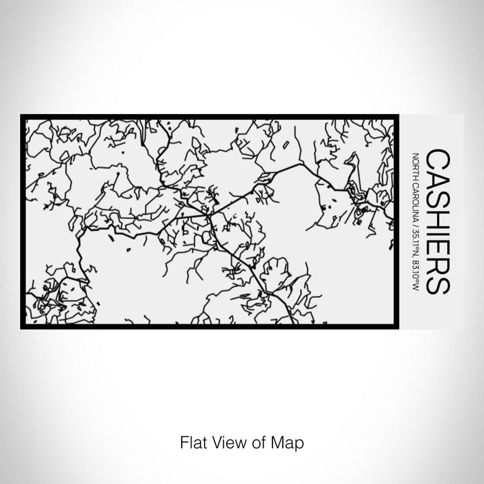 Rendered View of Cashiers North Carolina Map on 17oz Stainless Steel Insulated Cola Bottle in Stainless in Matte White