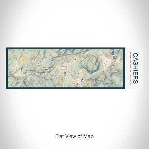 Rendered View of Cashiers North Carolina Map on 10oz Stainless Steel Insulated Cup in Woodblock with Sliding Lid