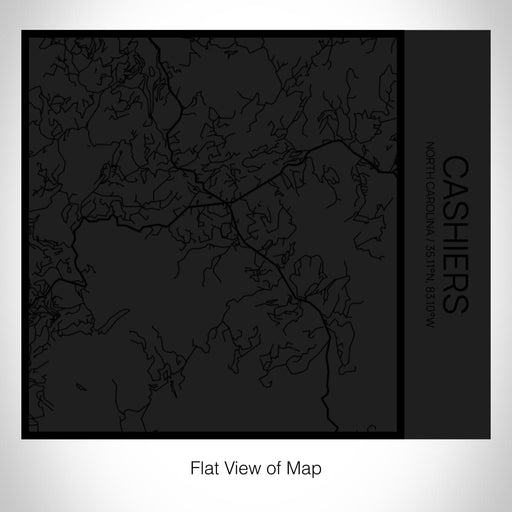 Rendered View of Cashiers North Carolina Map on 17oz Stainless Steel Insulated Tumbler in Matte Black with Tactile Lines