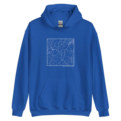 Caswell County North Carolina  Map Unisex Hoodie Sweater with City inscription in Royal Blue