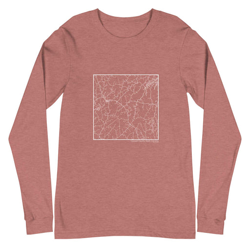 Caswell County North Carolina  Map Unisex Long-Sleeve T-shirt with City inscription in Heather Mauve
