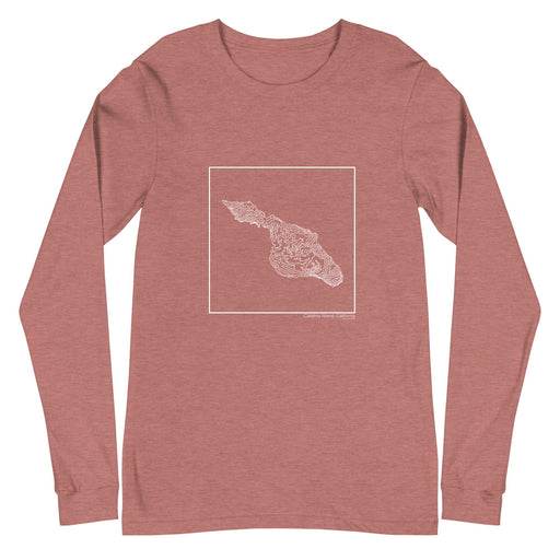 Catalina Island California Topographic  Map Unisex Long-Sleeve T-shirt with City inscription in Heather Mauve