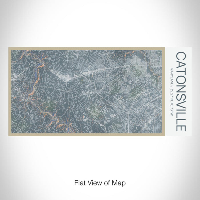 Rendered View of Catonsville Maryland Map on 17oz Stainless Steel Insulated Bottle with printed afternoon style map