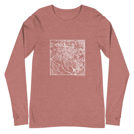 Catonsville Maryland  Map Unisex Long-Sleeve T-shirt with City inscription in Heather Mauve