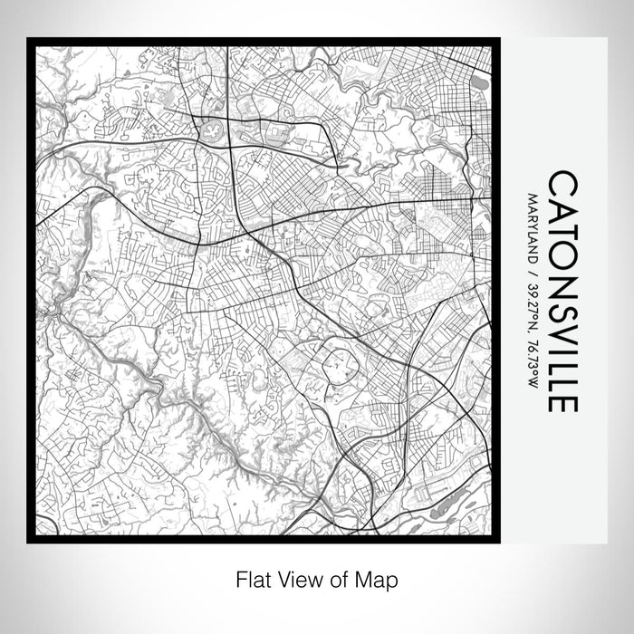 Rendered View of Catonsville Maryland Map on 17oz Stainless Steel Insulated Tumbler in Classic Map Style