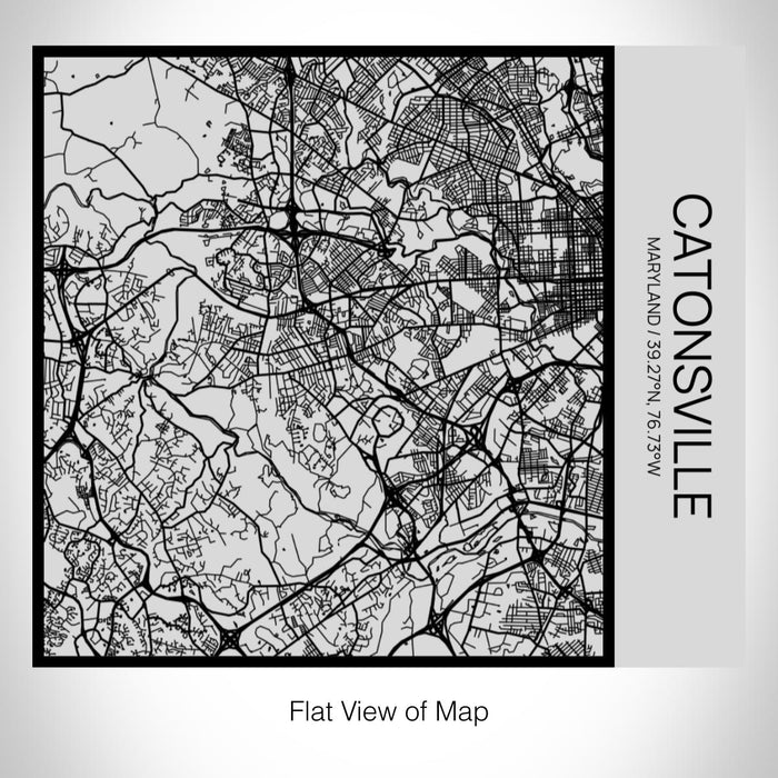 Rendered View of Catonsville Maryland Map on 17oz Stainless Steel Insulated Tumbler in Tactile Lines with Succulent in Background
