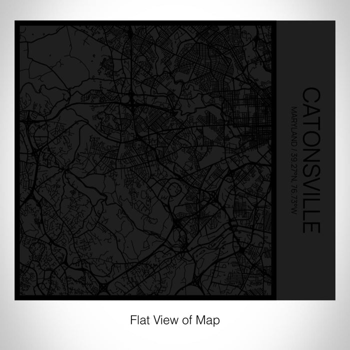 Rendered View of Catonsville Maryland Map on 17oz Stainless Steel Insulated Tumbler in Matte Black with Tactile Lines