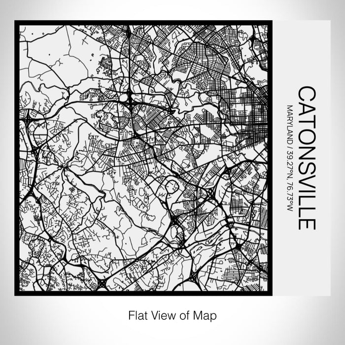 Rendered View of Catonsville Maryland Map on 17oz Stainless Steel Insulated Tumbler in Matte White with Tactile Lines