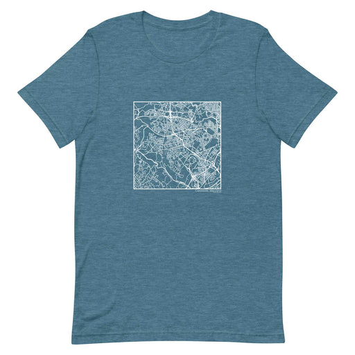 Catonsville Maryland  Map Unisex T-Shirt with City inscription in Heather Teal