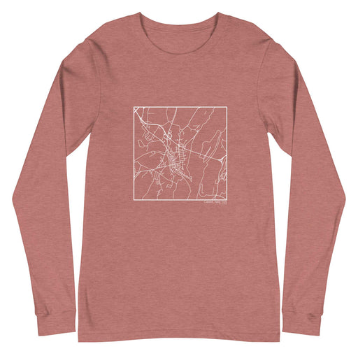 Catskill New York  Map Unisex Long-Sleeve T-shirt with City inscription in Heather Mauve