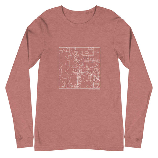 Cave Creek Arizona  Map Unisex Long-Sleeve T-shirt with City inscription in Heather Mauve