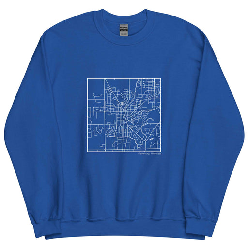 Cedarburg Wisconsin  Map Unisex Crewneck Sweater with City inscription in Royal Blue