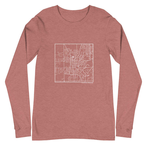 Cedarburg Wisconsin  Map Unisex Long-Sleeve T-shirt with City inscription in Heather Mauve