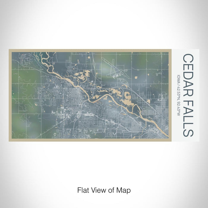 Rendered View of Cedar Falls Iowa Map on 17oz Stainless Steel Insulated Bottle with printed afternoon style map