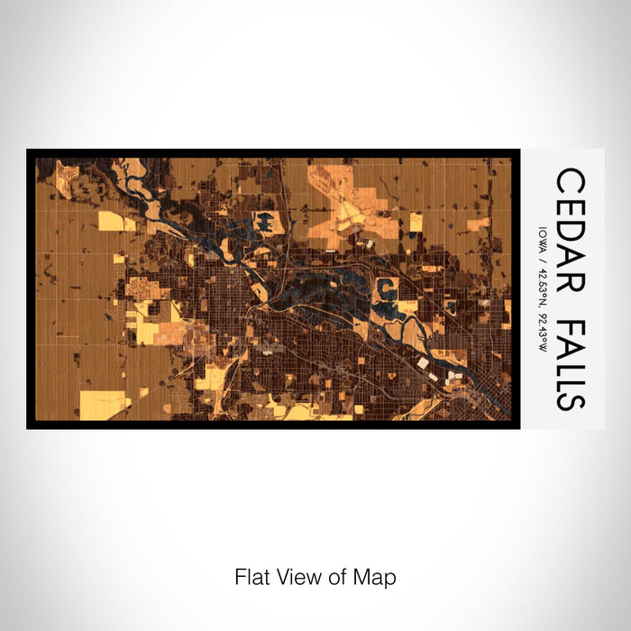 Rendered View of Cedar Falls Iowa Map on 17oz Stainless Steel Insulated Bottle with printed ember style map