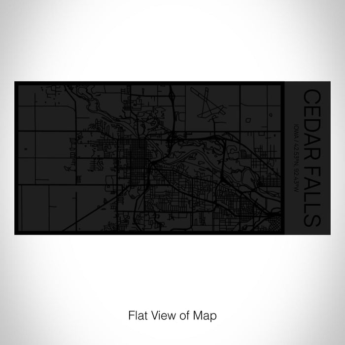 Rendered View of Cedar Falls Iowa Map on 17oz Stainless Steel Insulated Cola Bottle in Stainless in Matte Black
