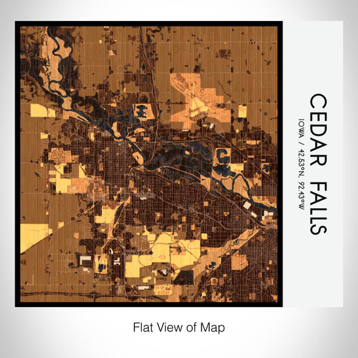 Rendered View of Cedar Falls Iowa Map on 17oz Stainless Steel Insulated Tumbler in Ember Map Style