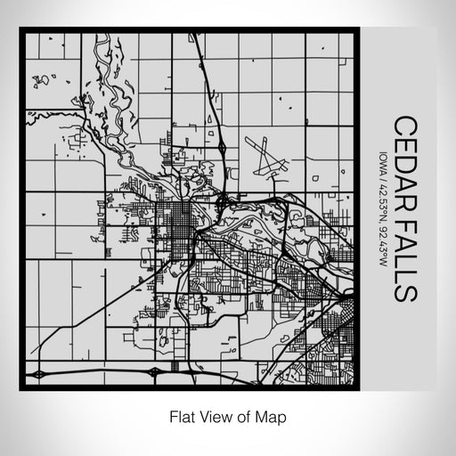 Rendered View of Cedar Falls Iowa Map on 17oz Stainless Steel Insulated Tumbler in Tactile Lines with Succulent in Background