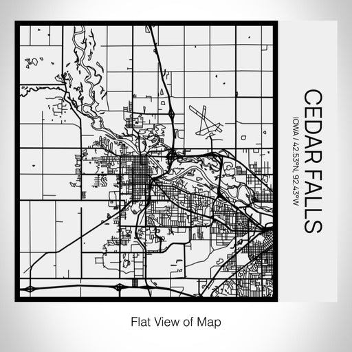 Rendered View of Cedar Falls Iowa Map on 17oz Stainless Steel Insulated Tumbler in Matte White with Tactile Lines