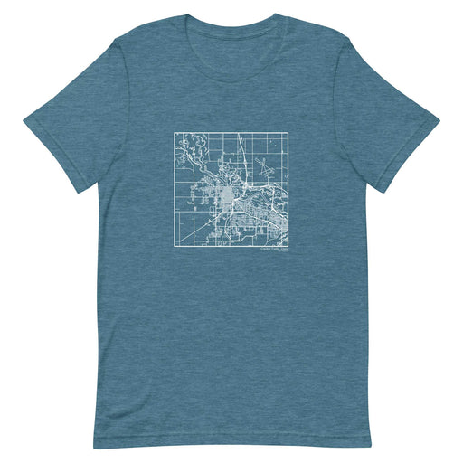 Cedar Falls Iowa  Map Unisex T-Shirt with City inscription in Heather Teal