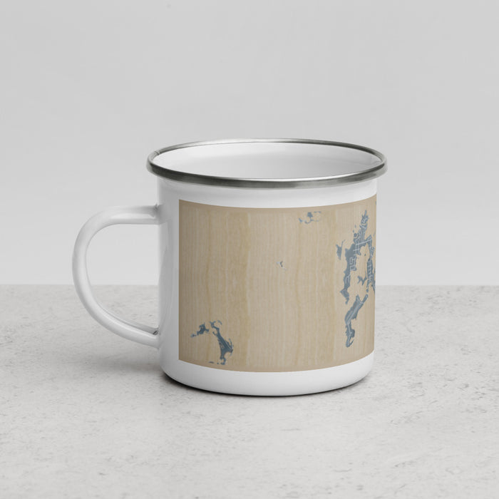 Left View Custom Cedar Key Florida Map Enamel Mug in Afternoon