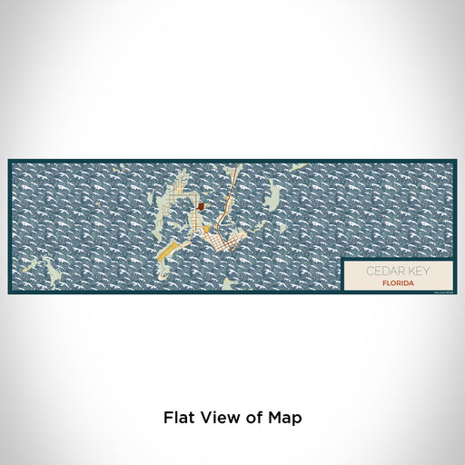Flat View of Map Custom Cedar Key Florida Map Enamel Mug in Woodblock