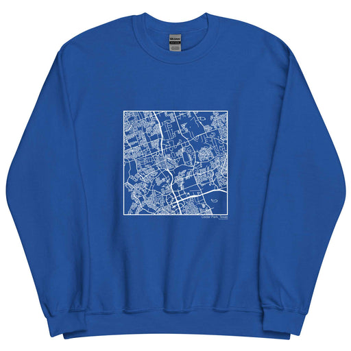 Cedar Park Texas  Map Unisex Crewneck Sweater with City inscription in Royal Blue