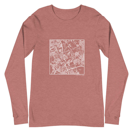 Cedar Park Texas  Map Unisex Long-Sleeve T-shirt with City inscription in Heather Mauve