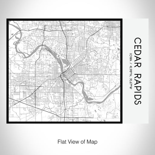 Rendered View of Cedar Rapids Iowa Map on 20oz Stainless Steel Insulated Bottle with Bamboo Top with printed classic style map