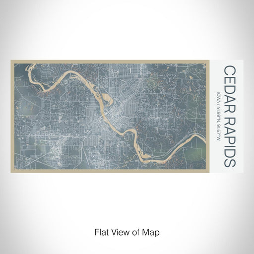 Rendered View of Cedar Rapids Iowa Map on 17oz Stainless Steel Insulated Bottle with printed afternoon style map