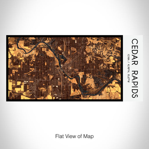 Rendered View of Cedar Rapids Iowa Map on 17oz Stainless Steel Insulated Bottle with printed ember style map