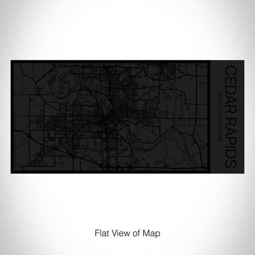 Rendered View of Cedar Rapids Iowa Map on 17oz Stainless Steel Insulated Cola Bottle in Stainless in Matte Black