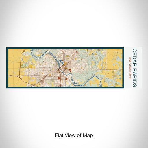 Rendered View of Cedar Rapids Iowa Map on 10oz Stainless Steel Insulated Cup in Woodblock with Sliding Lid