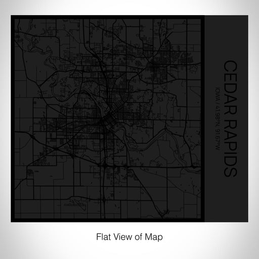 Rendered View of Cedar Rapids Iowa Map on 17oz Stainless Steel Insulated Tumbler in Matte Black with Tactile Lines