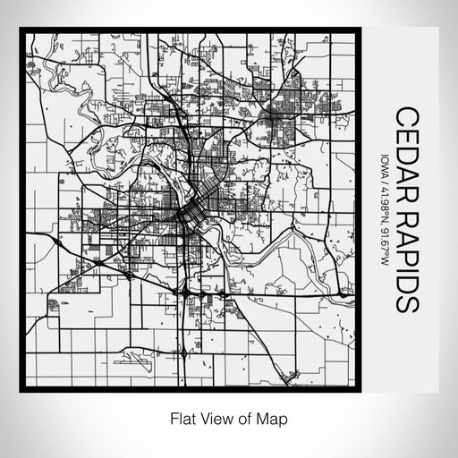Rendered View of Cedar Rapids Iowa Map on 17oz Stainless Steel Insulated Tumbler in Matte White with Tactile Lines